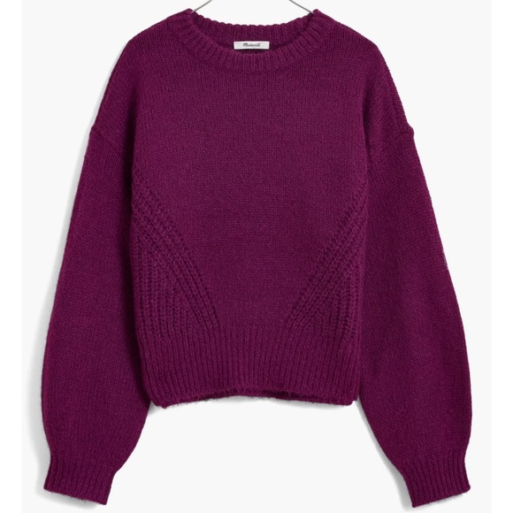 Madewell Simone Balloon Sleeve Sweater in Mulled Wine NWOT - Picture 3 of 7